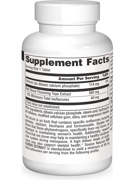 Source Naturals, Red Clover Extract 500 mg, 60 tablets