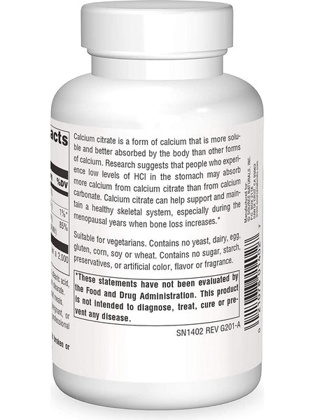 Source Naturals, Calcium Citrate, 90 tablets