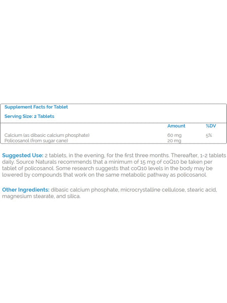 Source Naturals, Policosanol 10 mg, 30 tablets