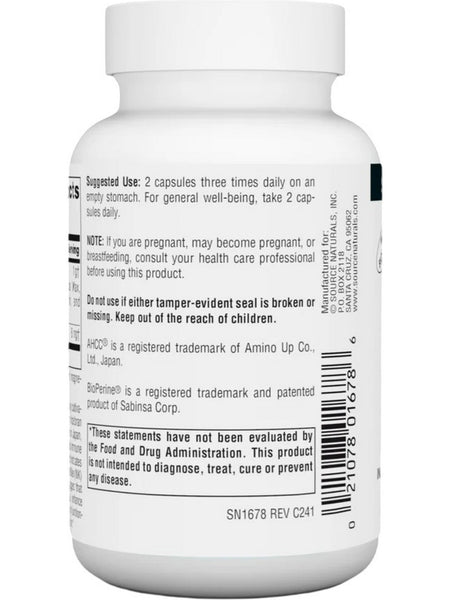 Source Naturals, AHCC with BioPerine, 500 mg, 60 Capsules