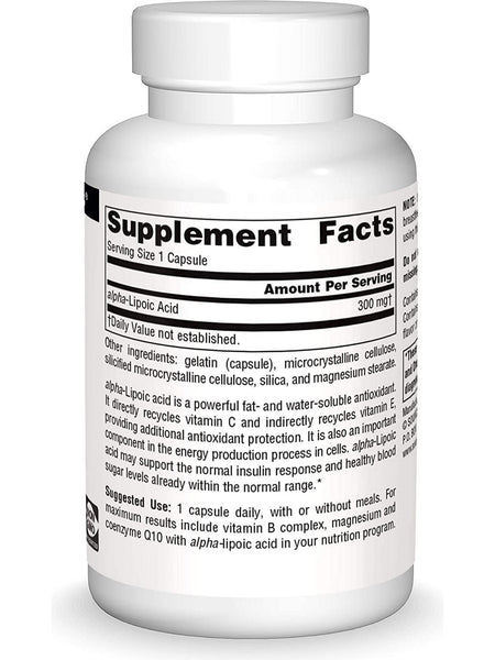 Source Naturals, Alpha Lipoic Acid 300 mg, 30 capsules