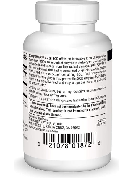 Source Naturals, SOD Power, 250mg, 30 ct