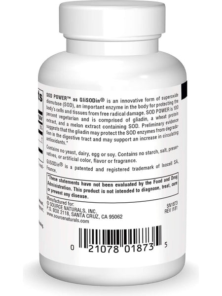 Source Naturals, SOD Power, 250mg, 60 ct