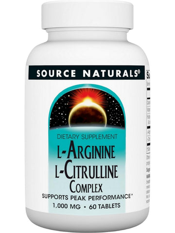 Source Naturals, L-Arginine L-Citrulline Complex, 60 ct