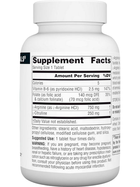 Source Naturals, L Arginine L Citrulline Complex, 60 ct