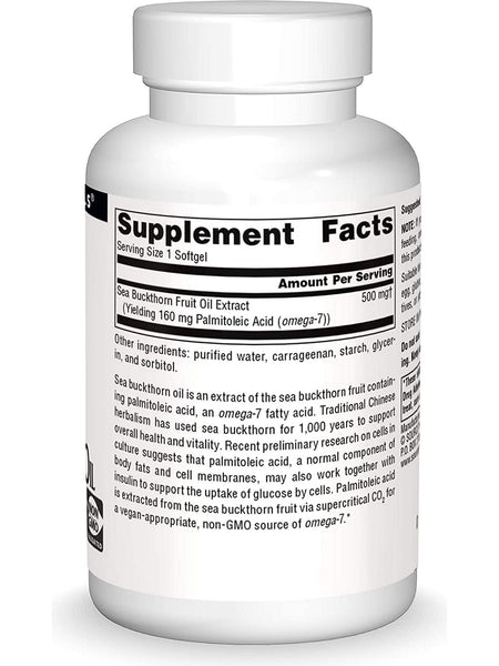 Source Naturals, Omega-7 Sea Buckthorn Fruit Oil, 60 vegi softgels
