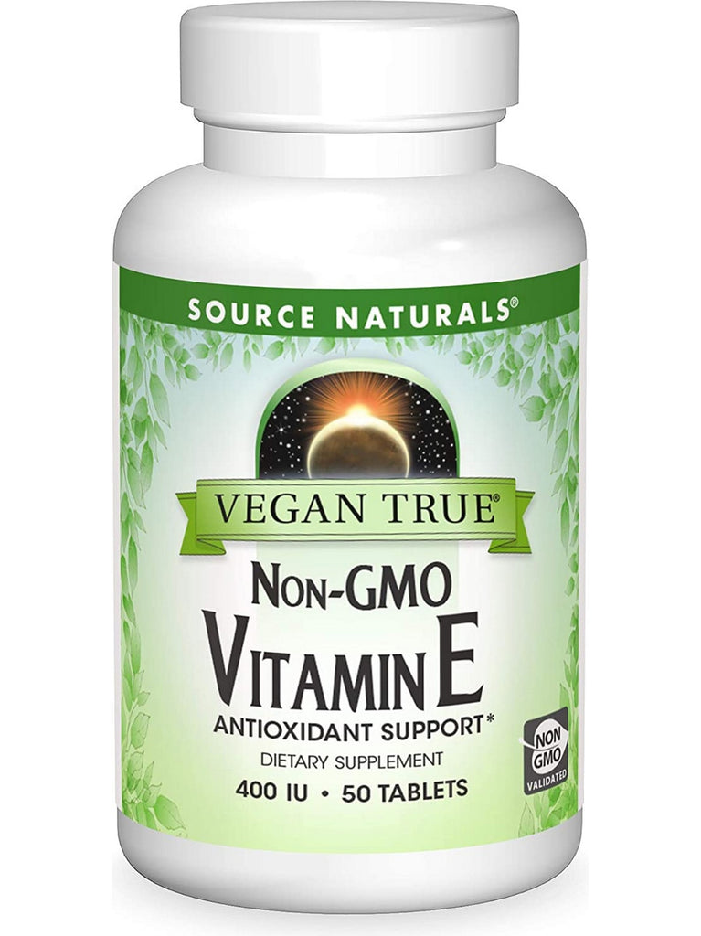 Source Naturals, Vegan True® Non-GMO Vitamin E 400 IU, 50 tablets