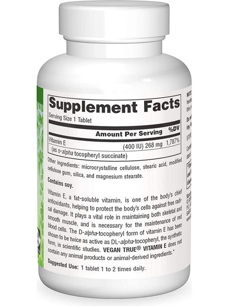 Source Naturals, Vegan True® Non-GMO Vitamin E 400 IU, 50 tablets