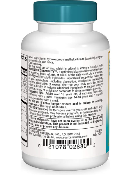 Source Naturals, Wellness ZincMunity, 30 vegetarian capsules