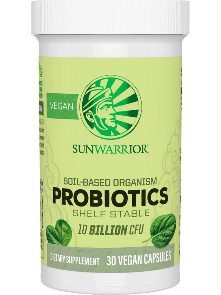 Sunwarrior, Soil-Based Organism Probiotics Shelf Stable, 10 Billion CFU, 30 Vegan Capsules