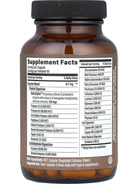 Sunwarrior, Digestive Enzymes Enzorb, 90 Vegan Capsules