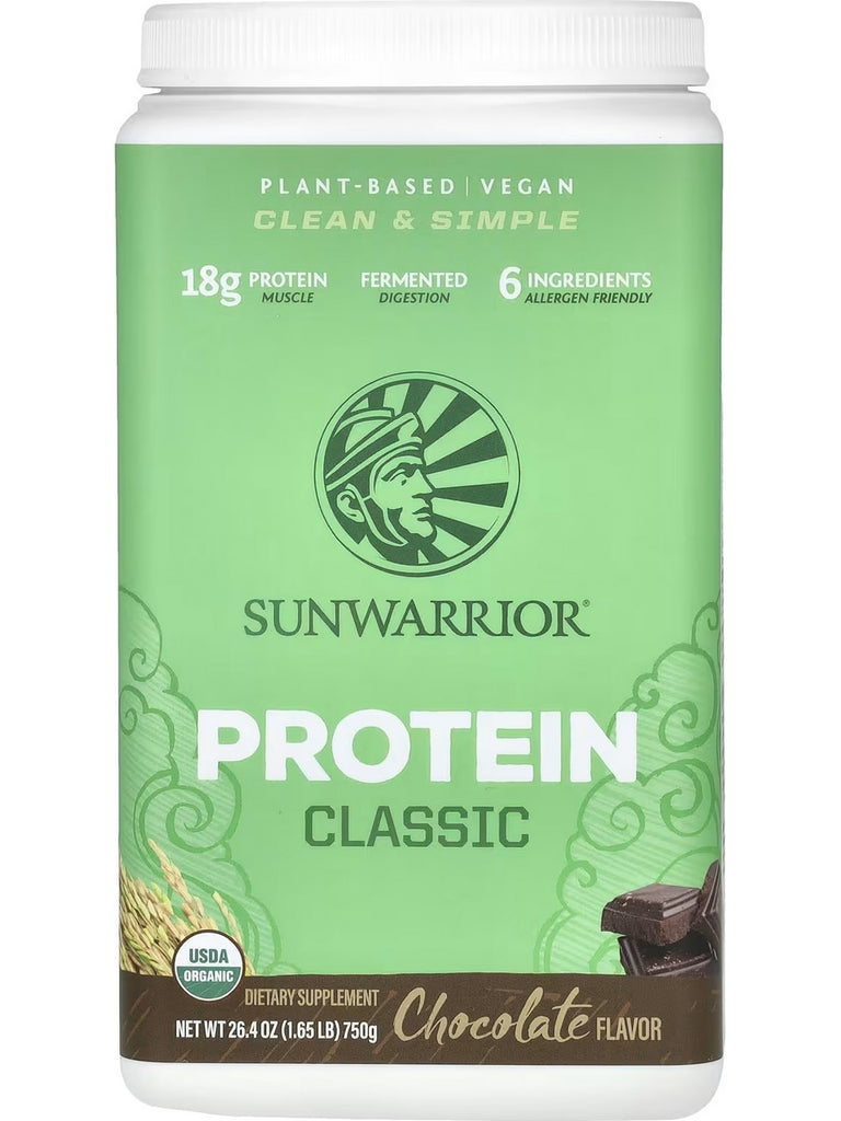 Sunwarrior, Protein Classic, Chocolate, 1.5 lb (750 g)