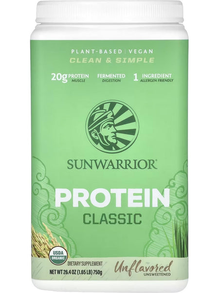 Sunwarrior, Protein Classic, Unflavored, 1.5 lb (750 g)