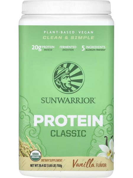 Sunwarrior, Protein Classic, Vanilla, 1.5 lb (750 g)