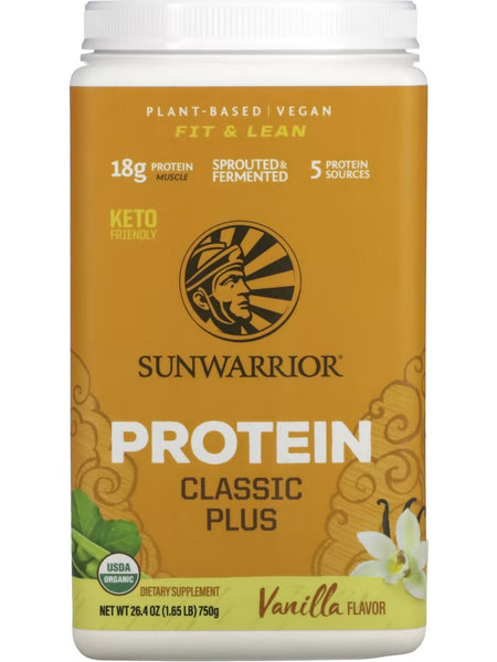 Sunwarrior, Protein Classic Plus, Vanilla, 1.5 lb (750 g)