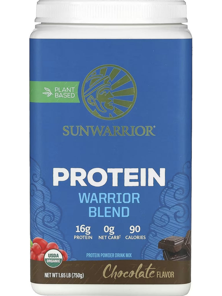 Sunwarrior, Protein Warrior Blend, Chocolate, 1.5 lb (750 g)