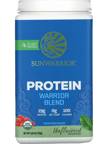 Sunwarrior, Protein Warrior Blend, Unflavored, 1.5 lb (750 g)