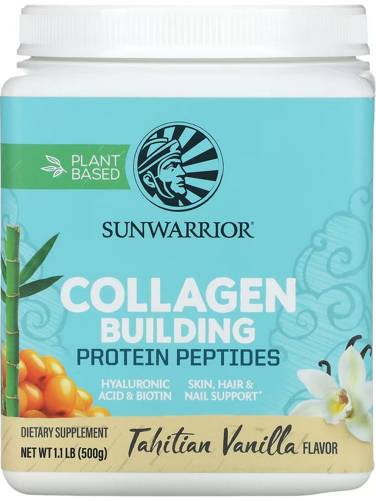 Sunwarrior, Collagen Building Protein Peptides, Tahitian Vanilla, 1.1 lb (500 g)
