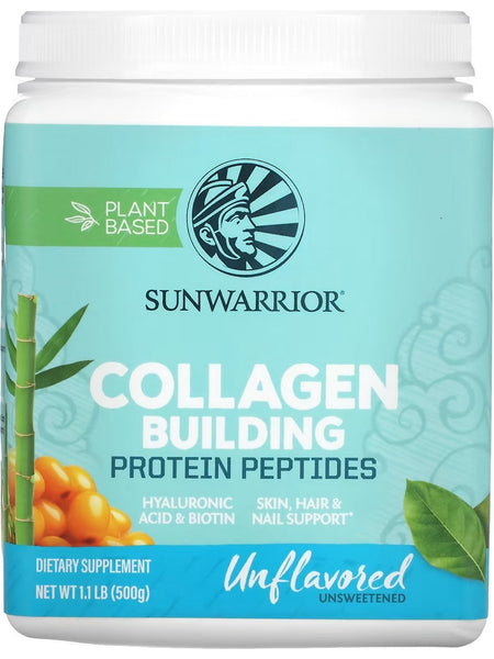 Sunwarrior, Collagen Building Protein Peptides, Unflavored, 1.1 lb (500 g)