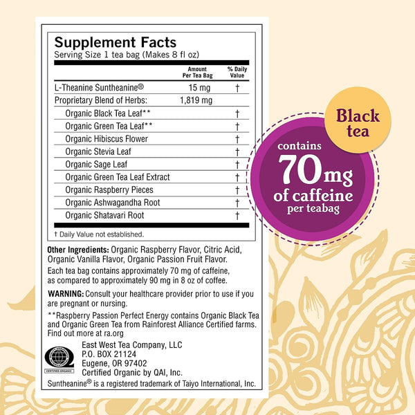 Yogi, Raspberry Passion Perfect Energy, 16 Tea Bags