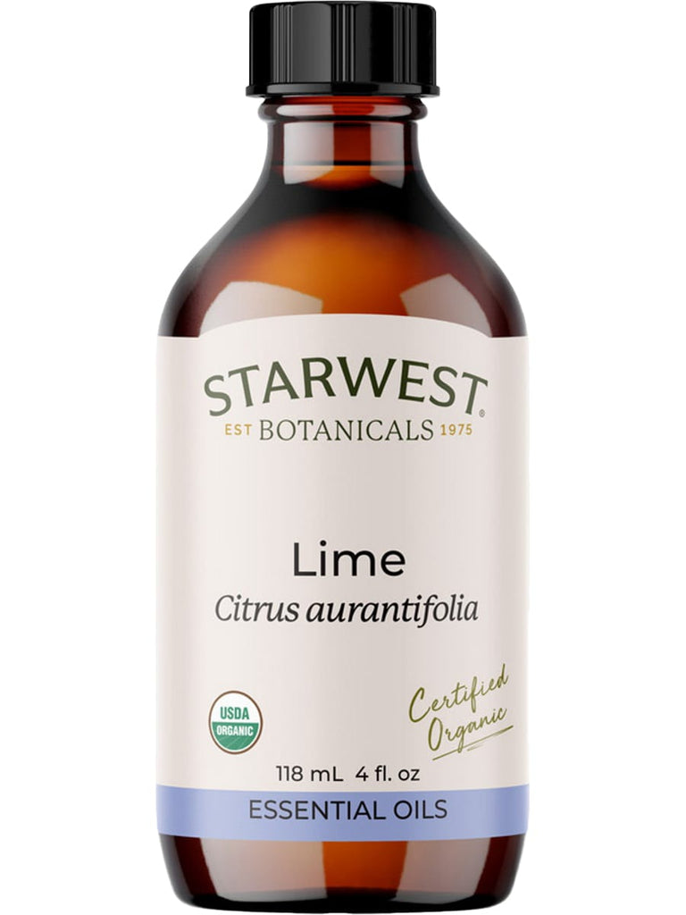 Starwest Botanicals, Lime Essential Oil Organic, 4 fl oz