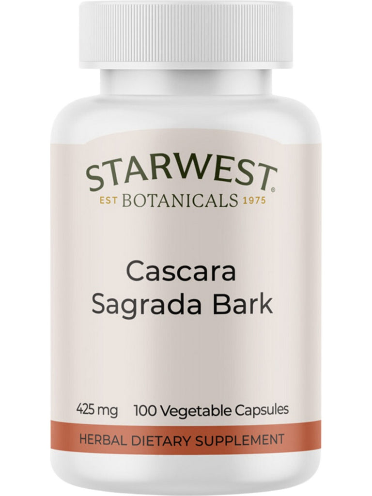 Starwest Botanicals, Cascara Sagrada Bark Herbal Dietary Supplement, 100 Capsules