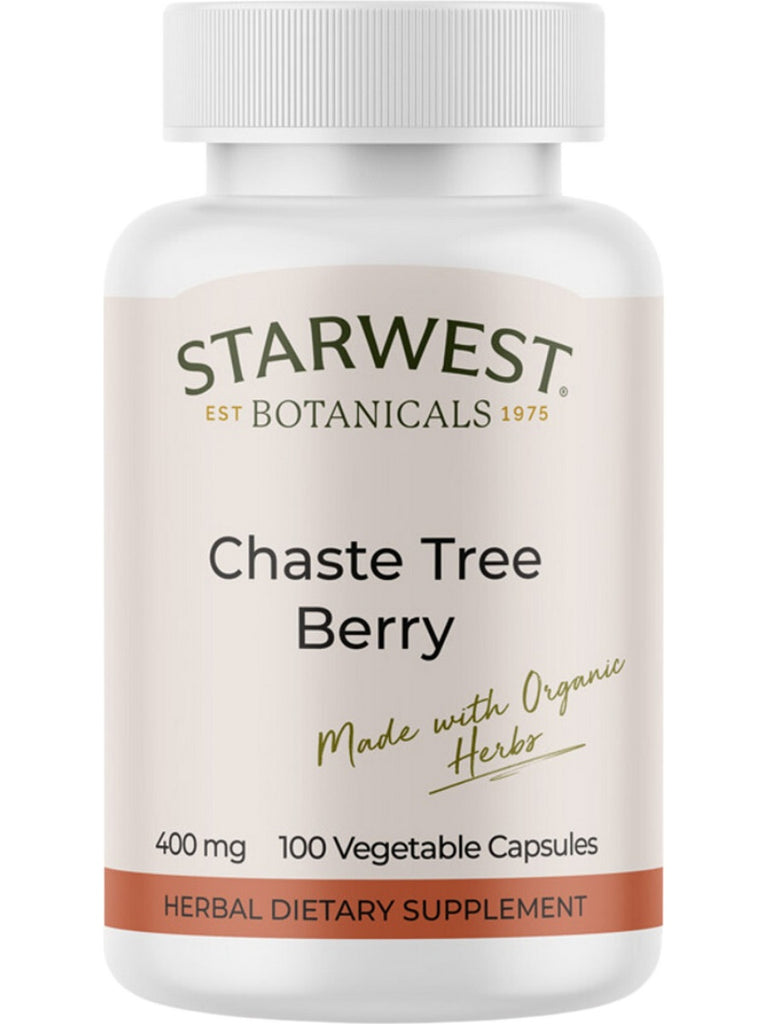 Starwest Botanicals, Chaste Tree Berry Herbal Dietary Supplement, 100 Capsules