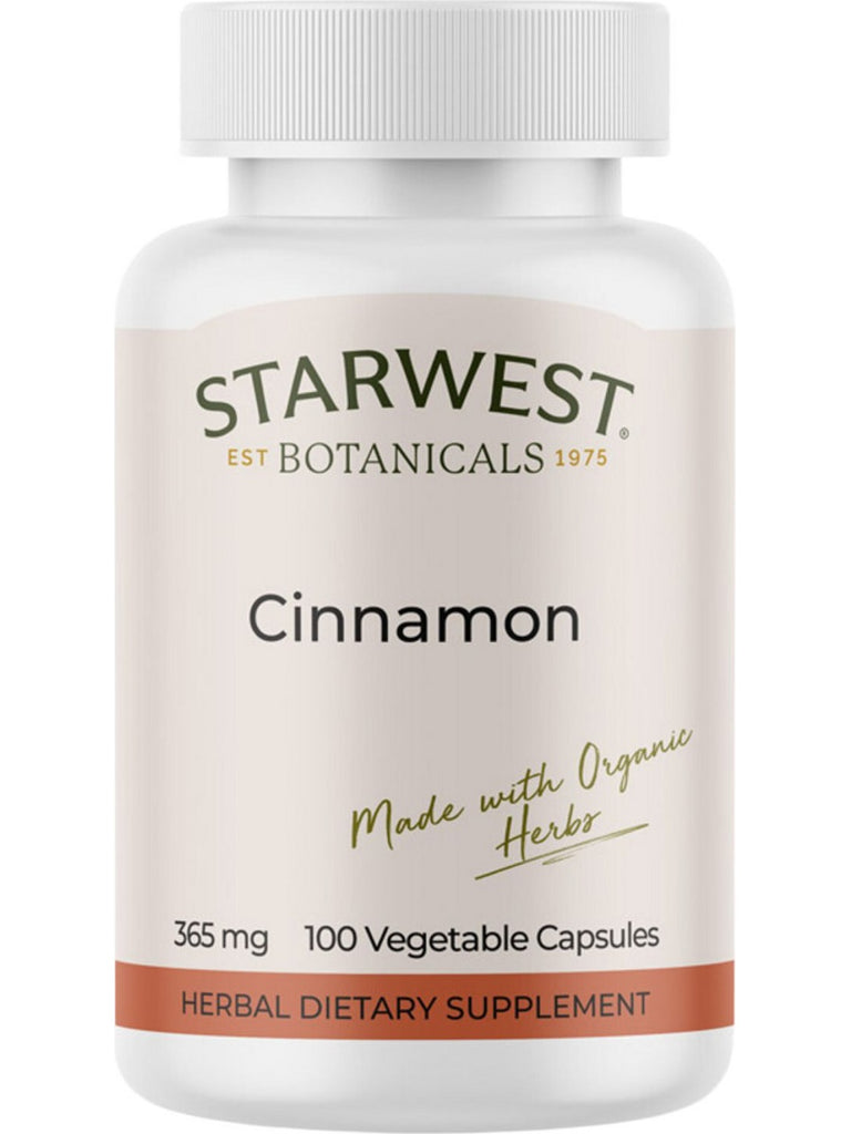 Starwest Botanicals, Cinnamon Herbal Dietary Supplement, 100 Capsules