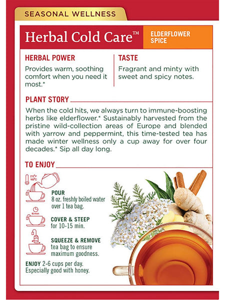 Traditional Medicinals, Herbal Cold Care Tea, 16 bags