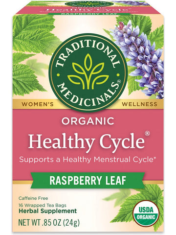 Traditional Medicinals, Organic Healthy Cycle, Raspberry Leaf, 16 Wrapped Tea Bags