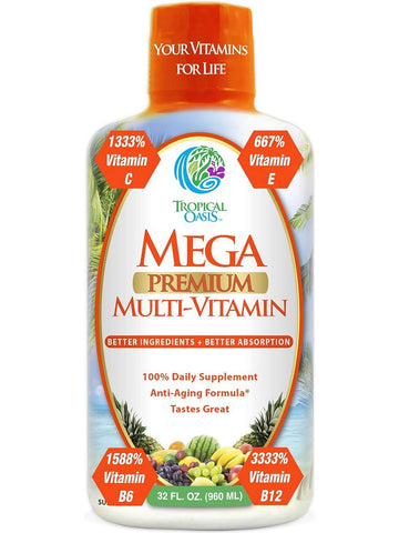 Tropical Oasis, Mega Premium Multi-Vitamin, 32 fl oz