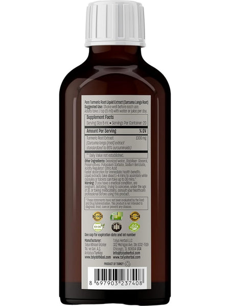 Talya, Turmeric Curcumin, 3.4 fl oz