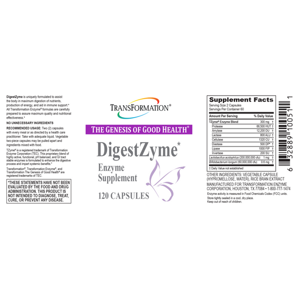 Transformation Enzymes, DigestZyme, 120 Capsules