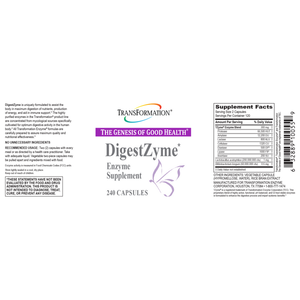 Transformation Enzymes, DigestZyme, 240 Capsules