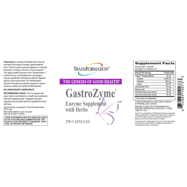 Transformation Enzymes, GastroZyme, 270 Capsules
