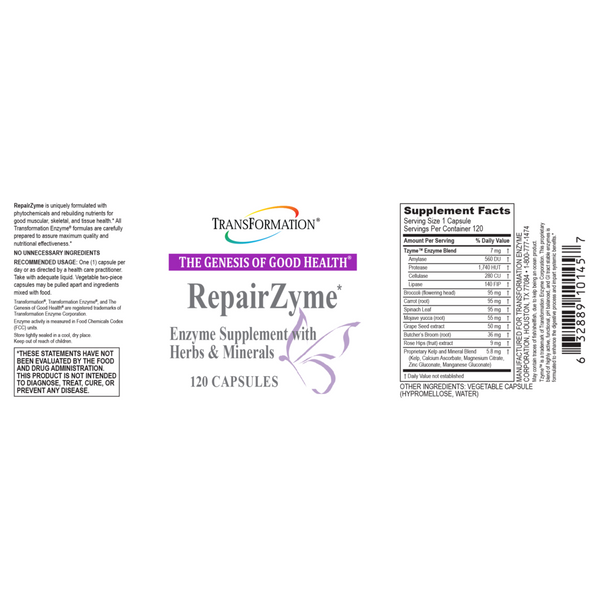 Transformation Enzymes, RepairZyme, 120 Capsules
