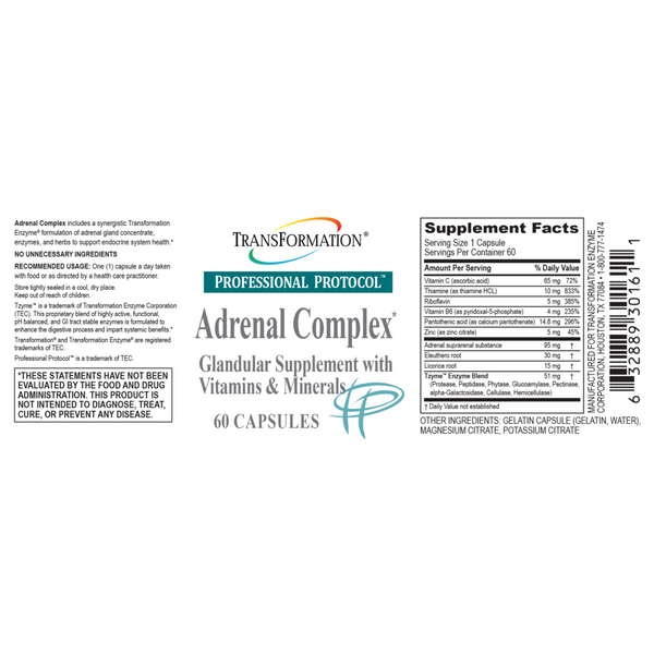 Transformation Enzymes, Adrenal Complex, 60 Capsules