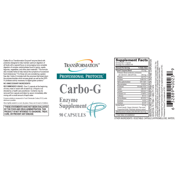 Transformation Enzymes, Carbo-G, 90 Capsules