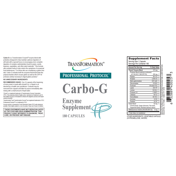 Transformation Enzymes, Carbo-G, 180 Capsules
