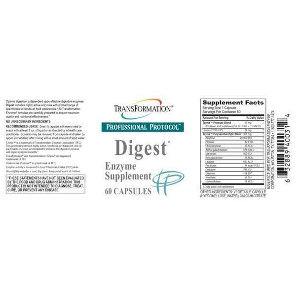 Transformation Enzymess, Digest, 60 Capsules