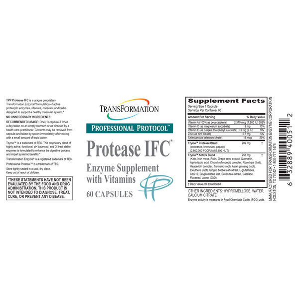 Transformation Enzymes, Protease IFC, 60 Capsules