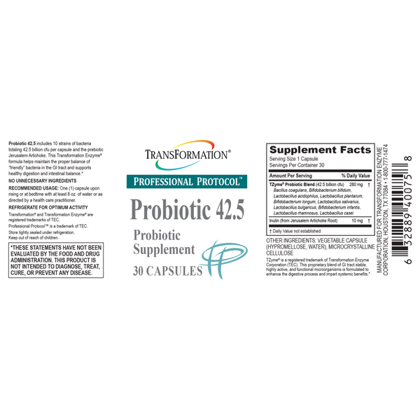 Transformation Enzymes, Probiotic 42.5, 30 Capsules