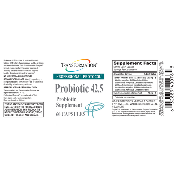 Transformation Enzymes, Probiotic 42.5, 60 Capsules