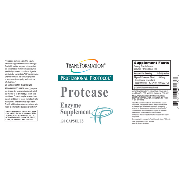Transformation Enzymes, Protease, 120 Capsules