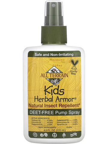 All Terrain, Kids Herbal Armor, Natural Insect Repellent, Deet-Free Pump Spray, 4 fl oz