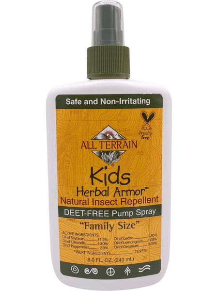 All Terrain, Kids Herbal Armor, Natural Insect Repellent, Deet-Free Pump Spray, Family Size, 8 fl oz