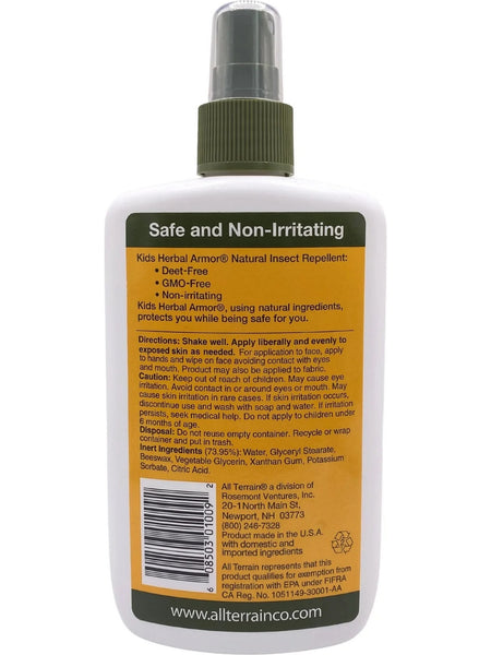 All Terrain, Kids Herbal Armor, Natural Insect Repellent, Deet-Free Pump Spray, Family Size, 8 fl oz