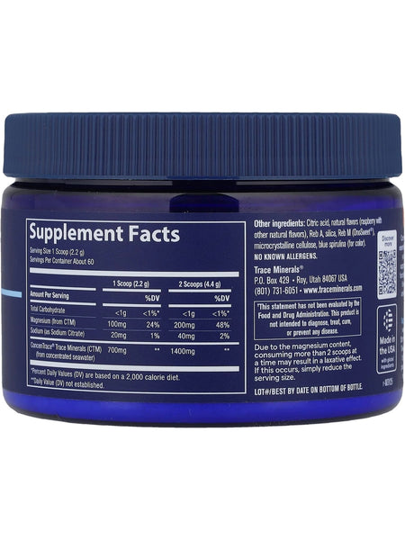 Trace Minerals, ConcenTrace Daily Mineral Powder, Natural Blue Raspberry, 132 g