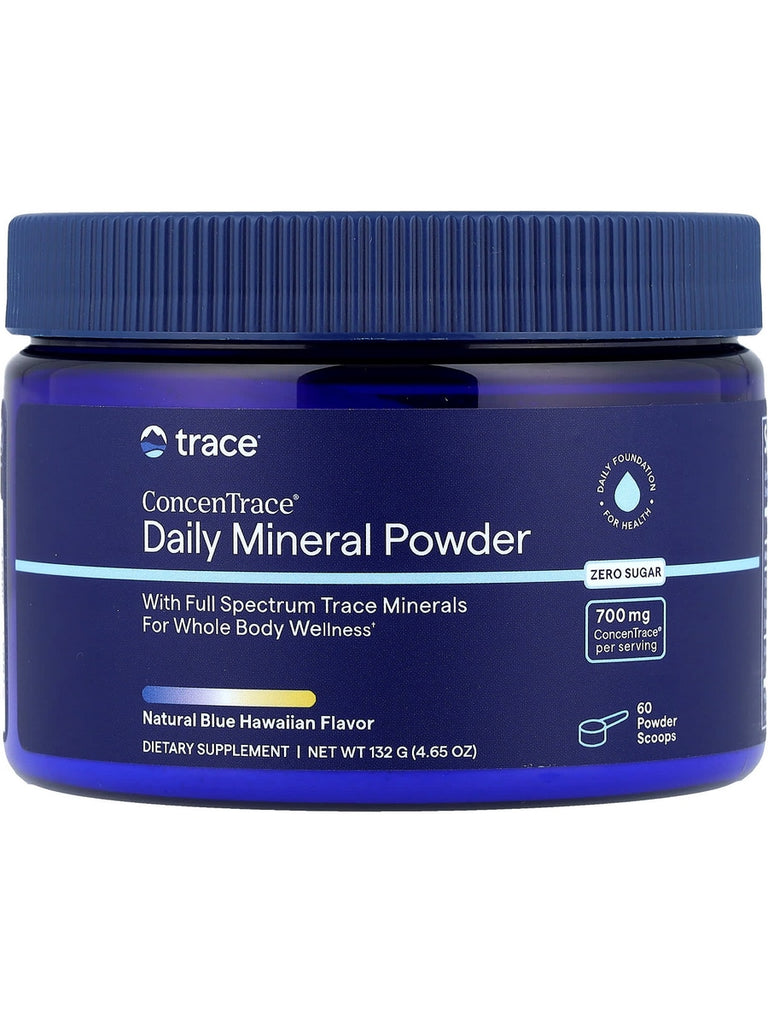 Trace Minerals, ConcenTrace Daily Mineral Powder, Natural Blue Hawaiian, 132 g