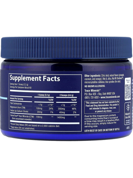 Trace Minerals, ConcenTrace Daily Mineral Powder, Natural Blue Hawaiian, 132 g